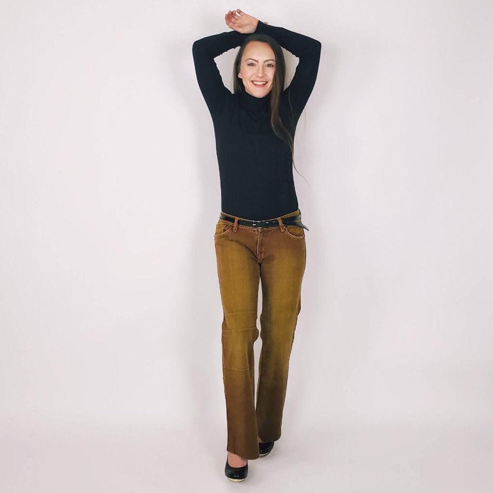 Burnt Orange Flare Jeans